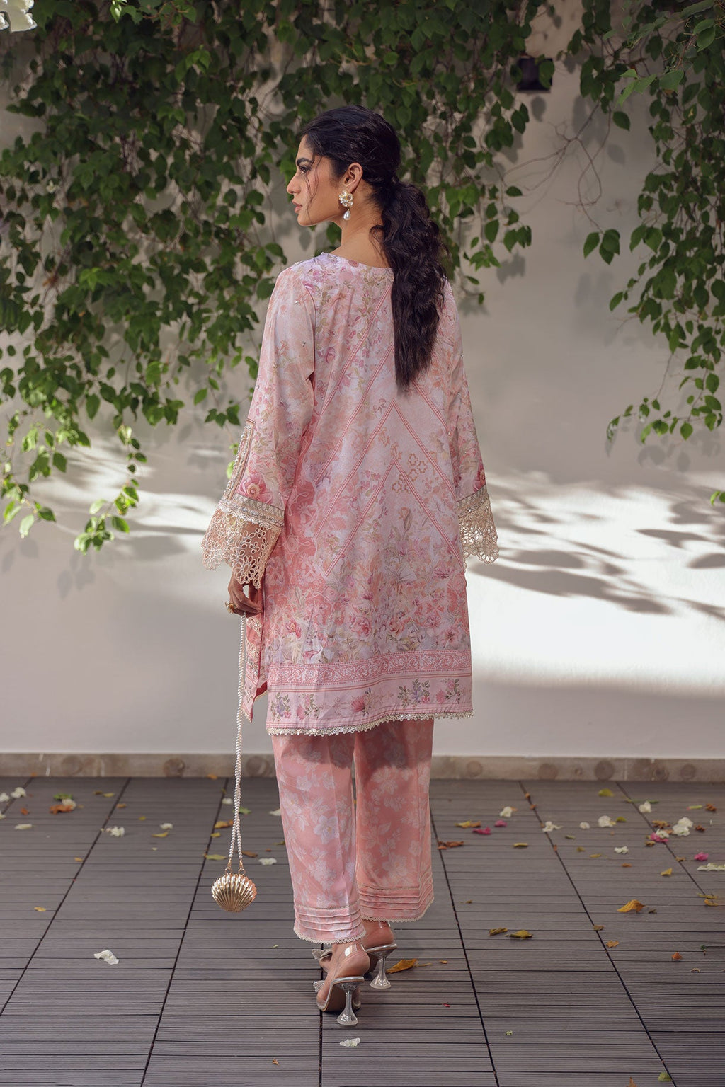 SS24DA-2515 LIGHT PINK 2PCS HAND EMBELLISHED  SHIRT WITH TROUSER