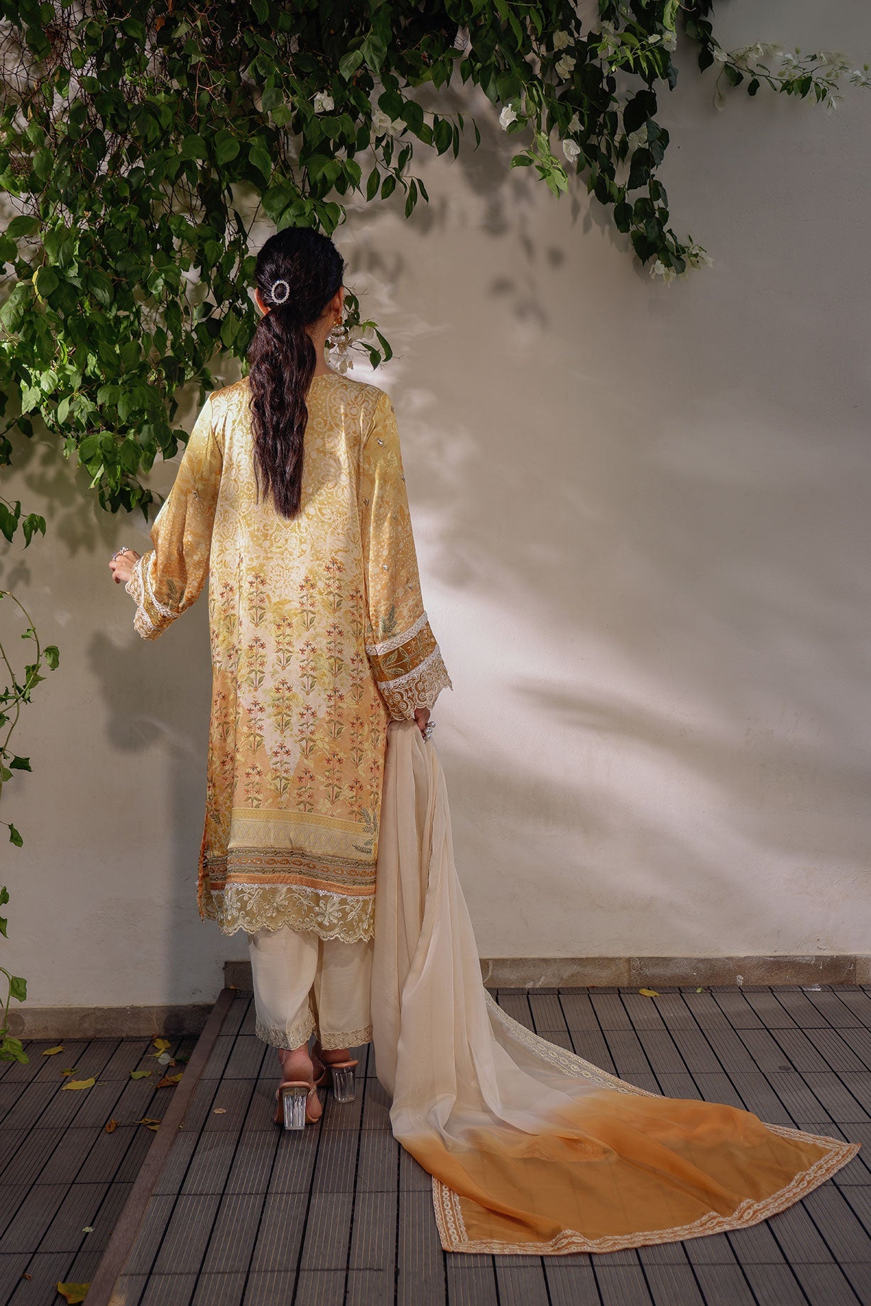 SS24DD-2519 MUSTARD TIE DYE DUPATTA