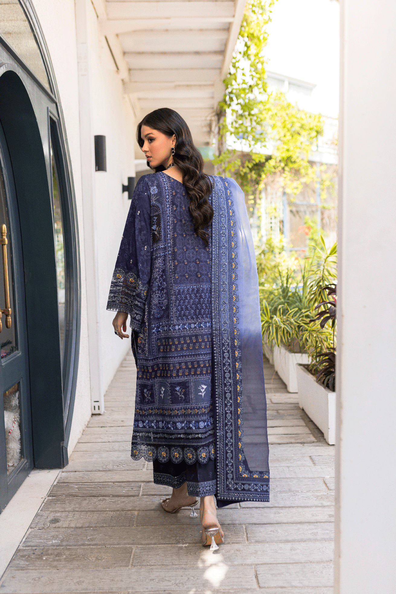 SS24DD-2668  NAVY BLUE DUPATTA