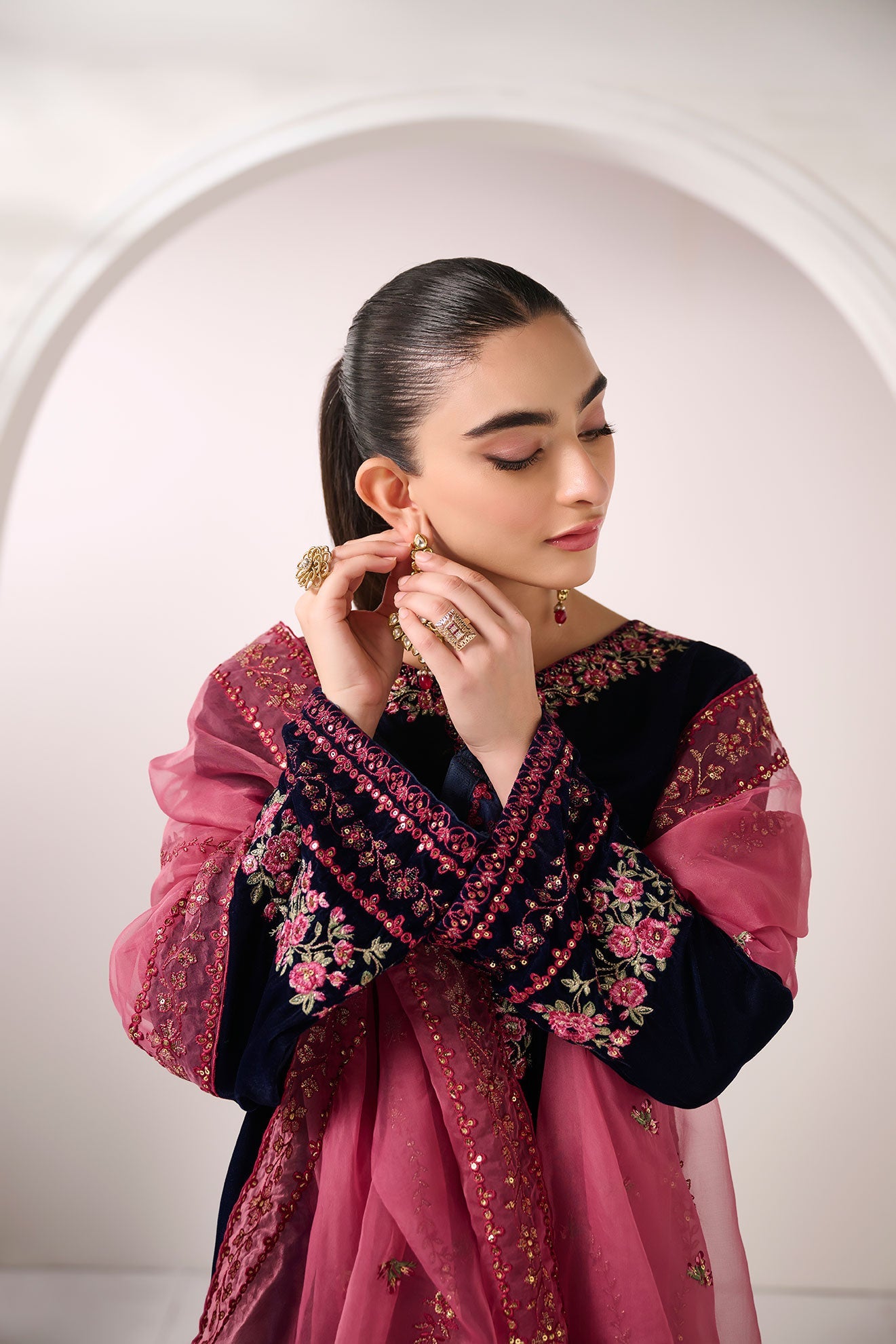 FW24DD-2614  DARK PINK DUPATTA