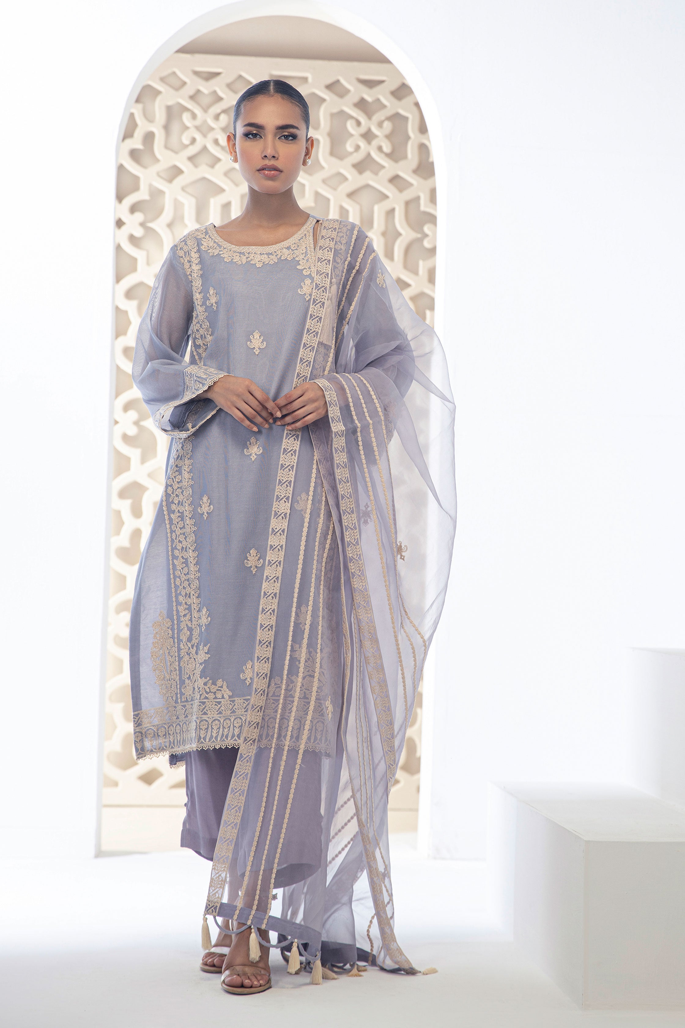 DD-0963 L-PURPLE DUPATTA