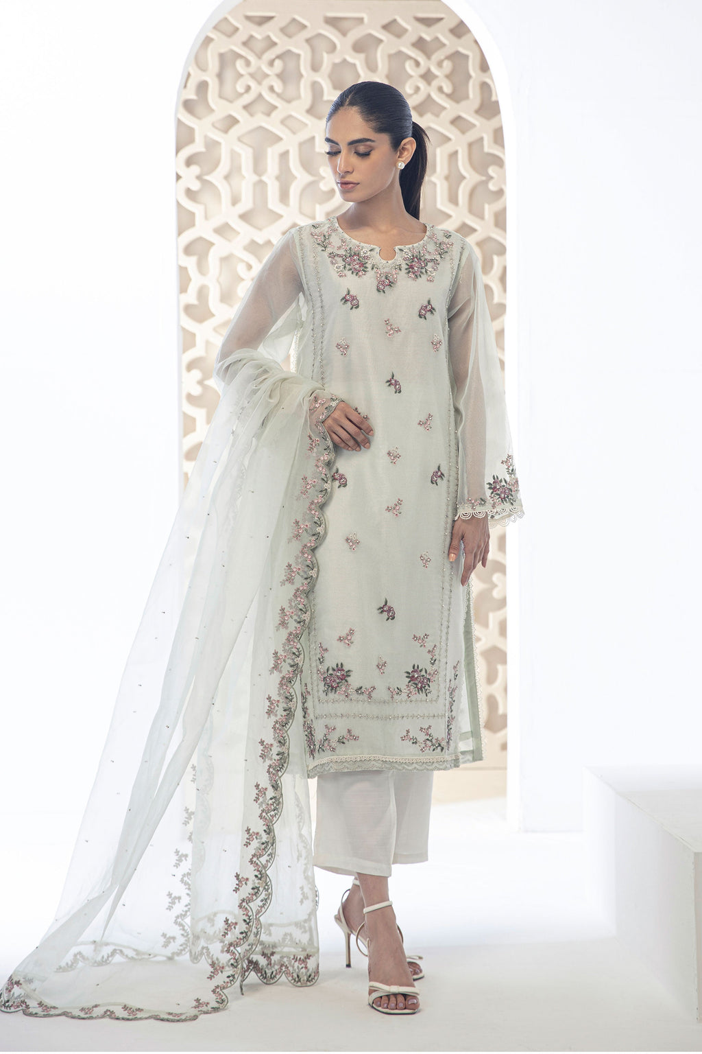 DD-0966 GREEN DUPATTA
