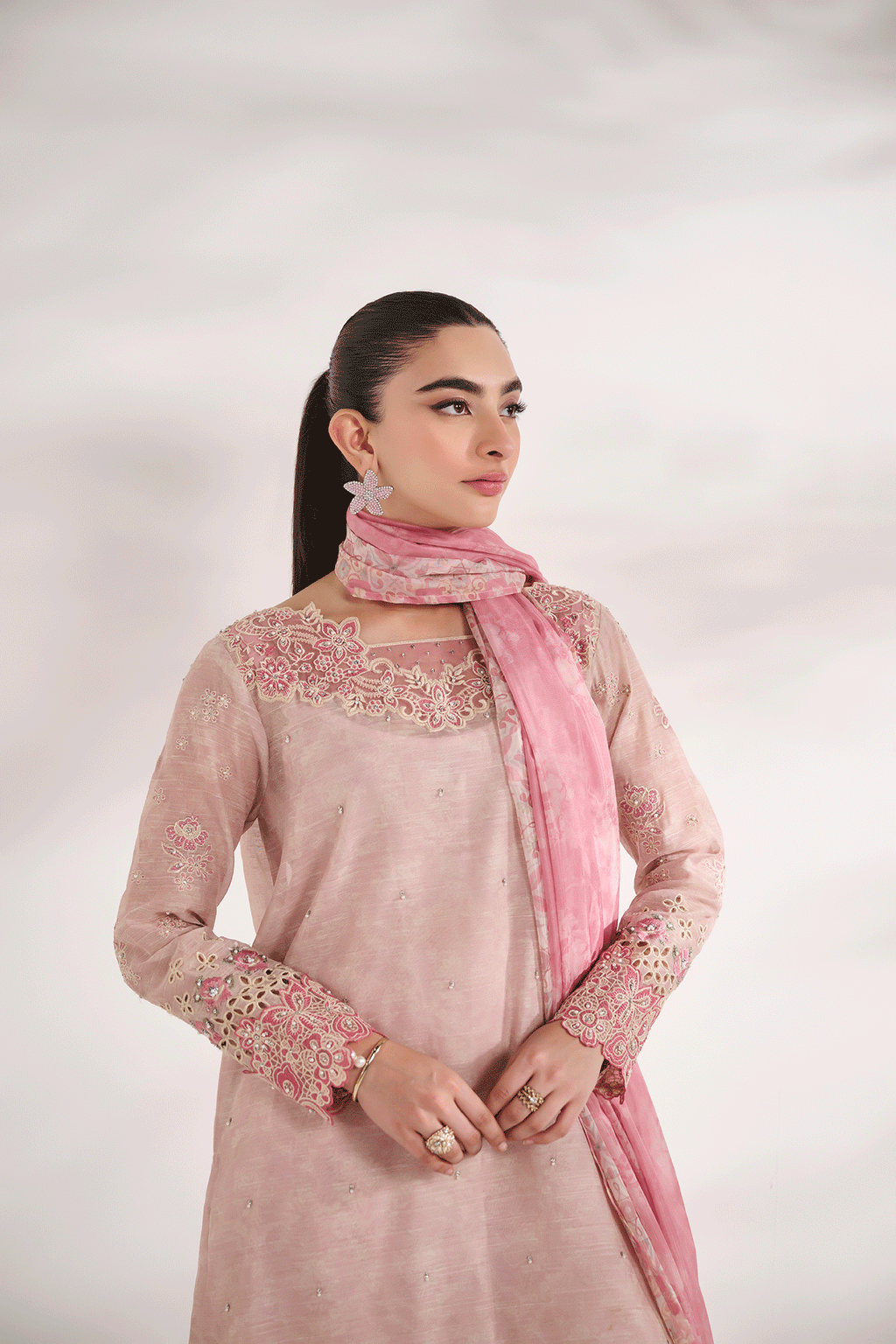 SS24DD-2591  PINK DUPATTA