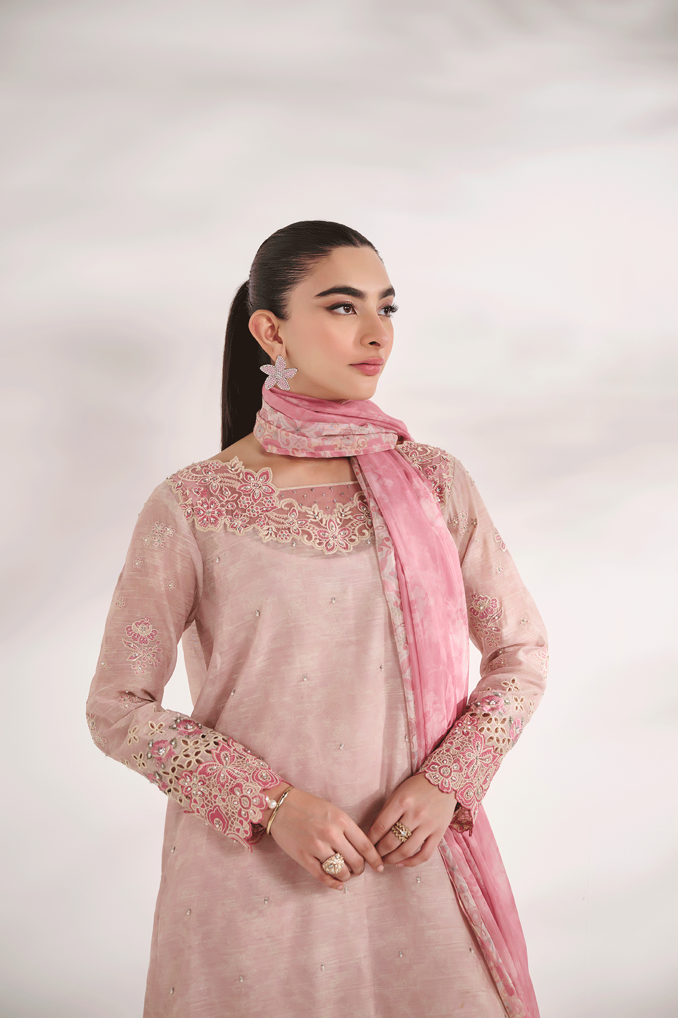 SS24DD-2591  PINK DUPATTA