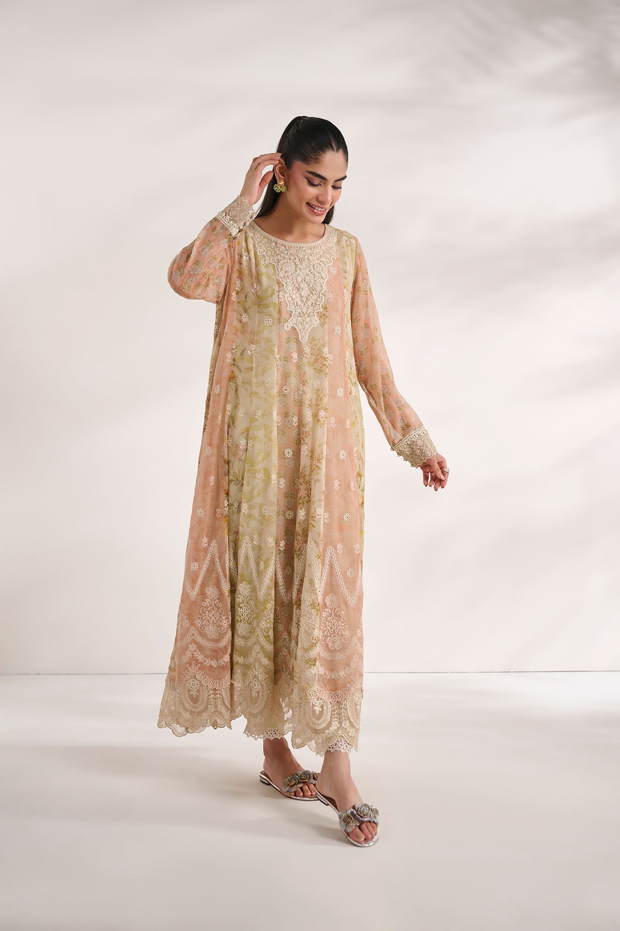SS24DA-2468   MULTI  2PCS  EMBROIDERED KURTA WITH TROUSER