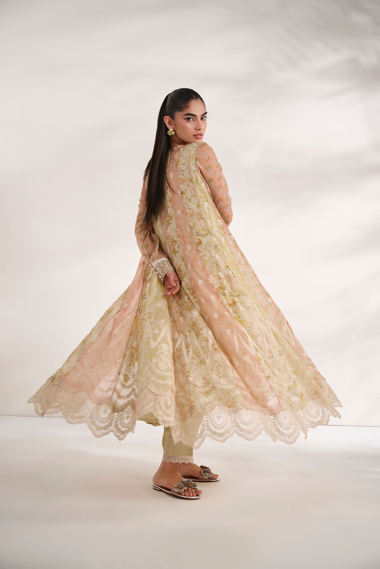 SS24DA-2468   MULTI  2PCS  EMBROIDERED KURTA WITH TROUSER
