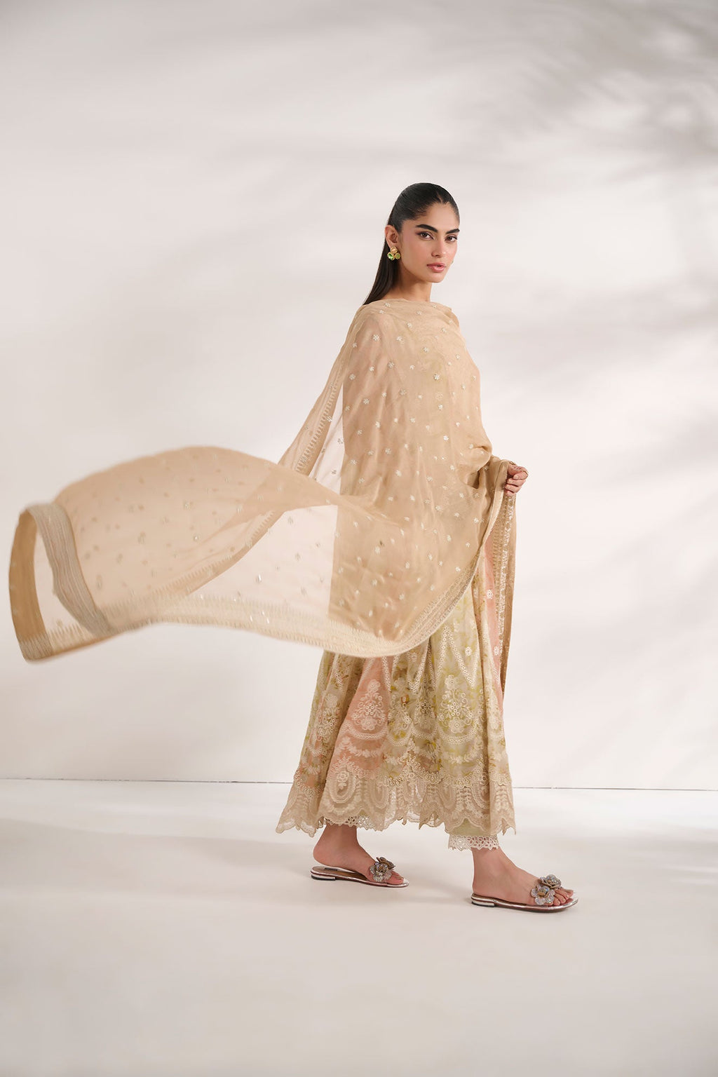 SS24DA-2468   MULTI  2PCS  EMBROIDERED KURTA WITH TROUSER