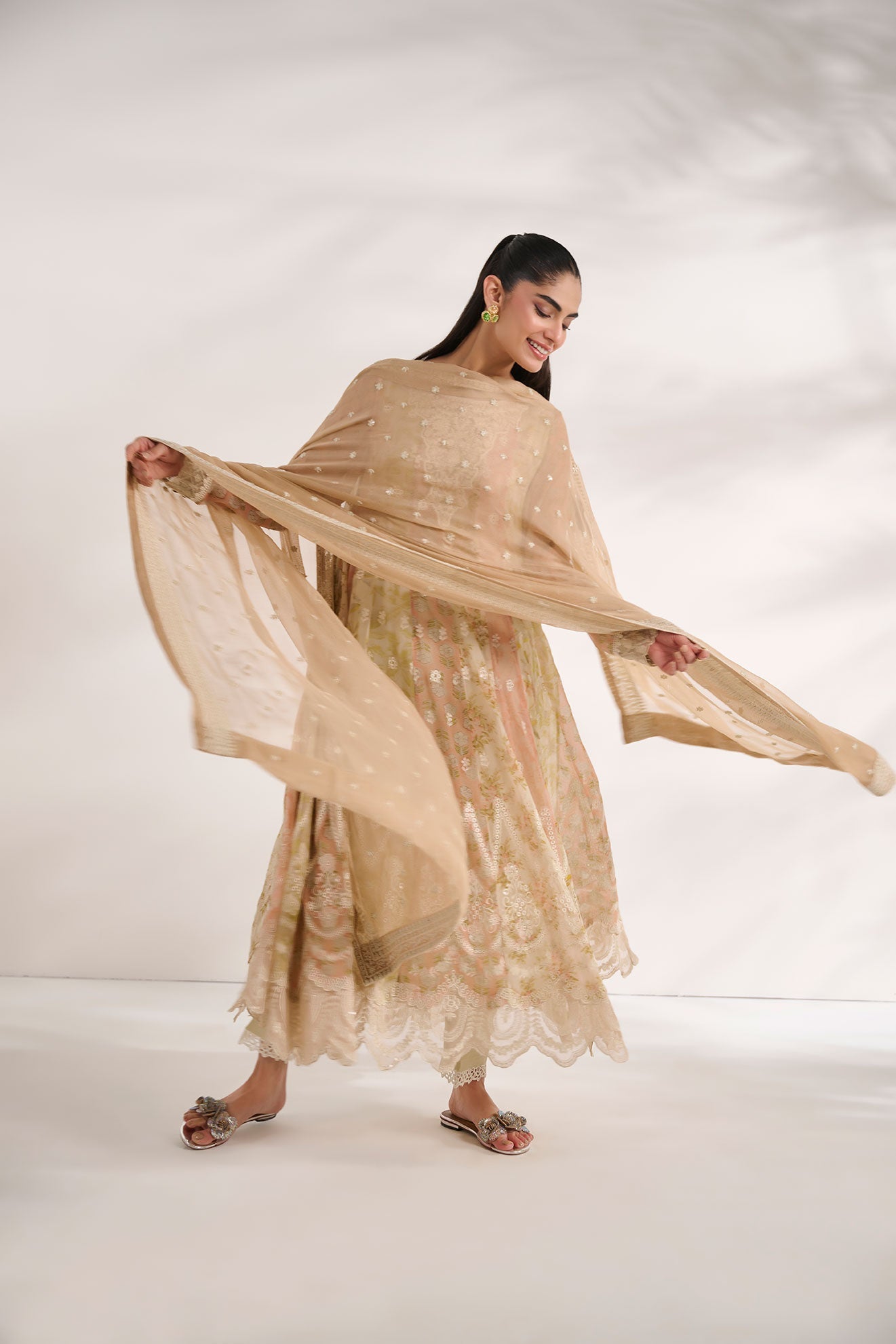 SS24DA-2468   MULTI  2PCS  EMBROIDERED KURTA WITH TROUSER