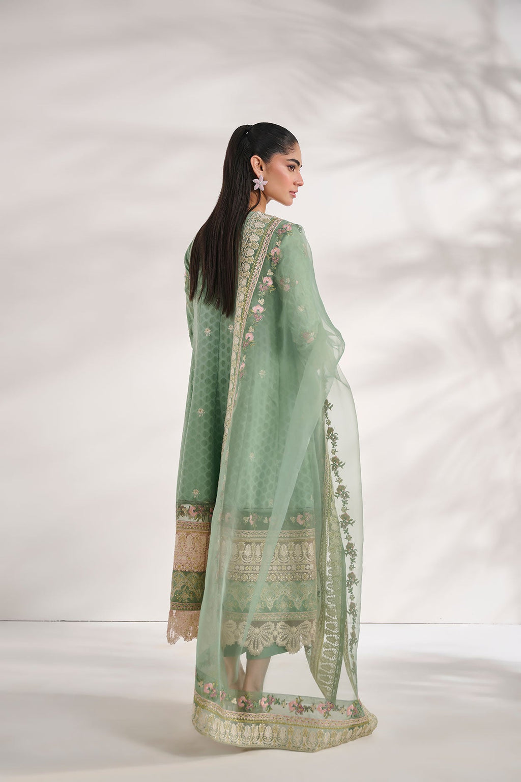 SS24DD-2473  GREEN DUPATTA