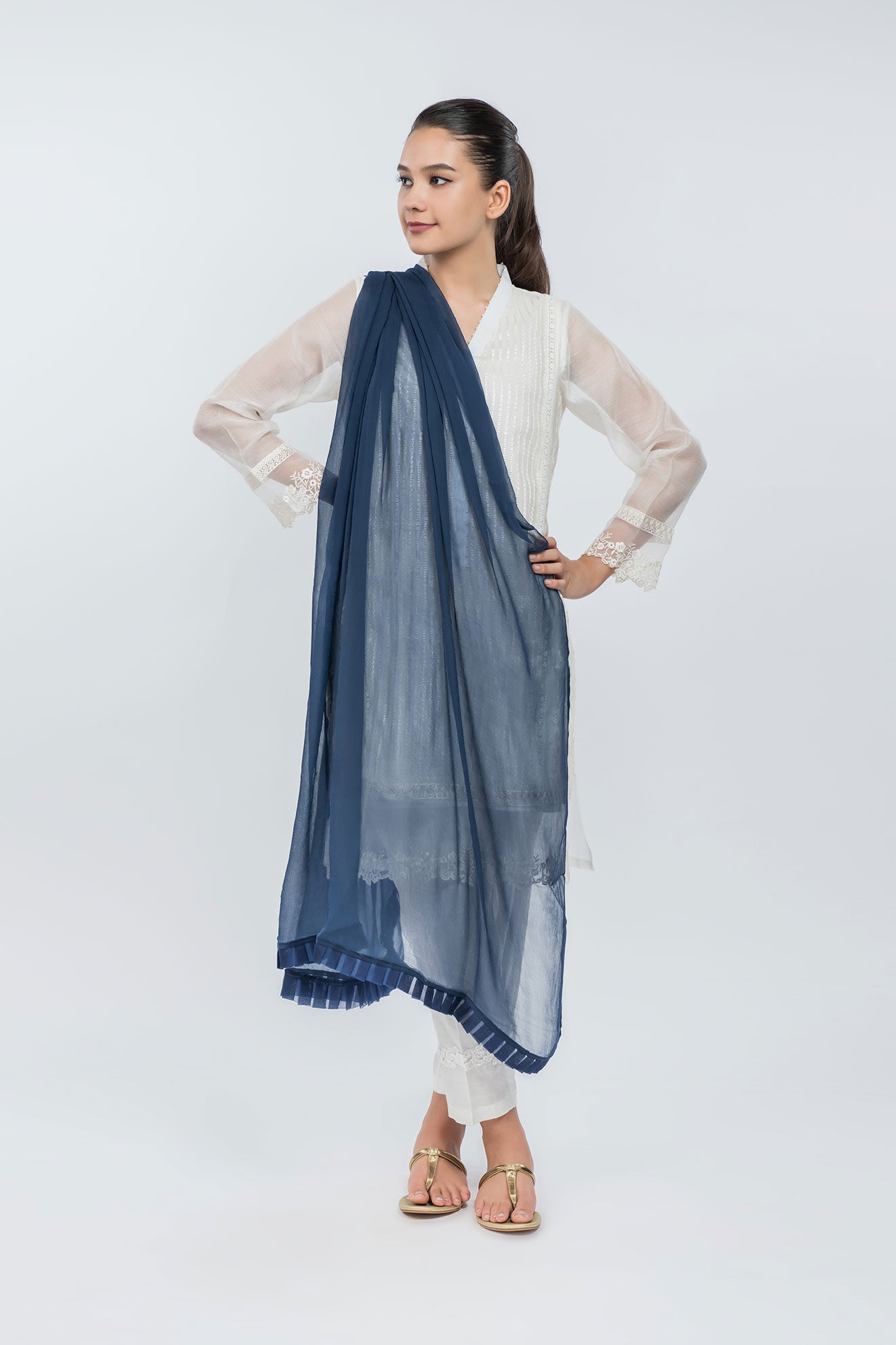 DD-0753  BLUE DUPATTA