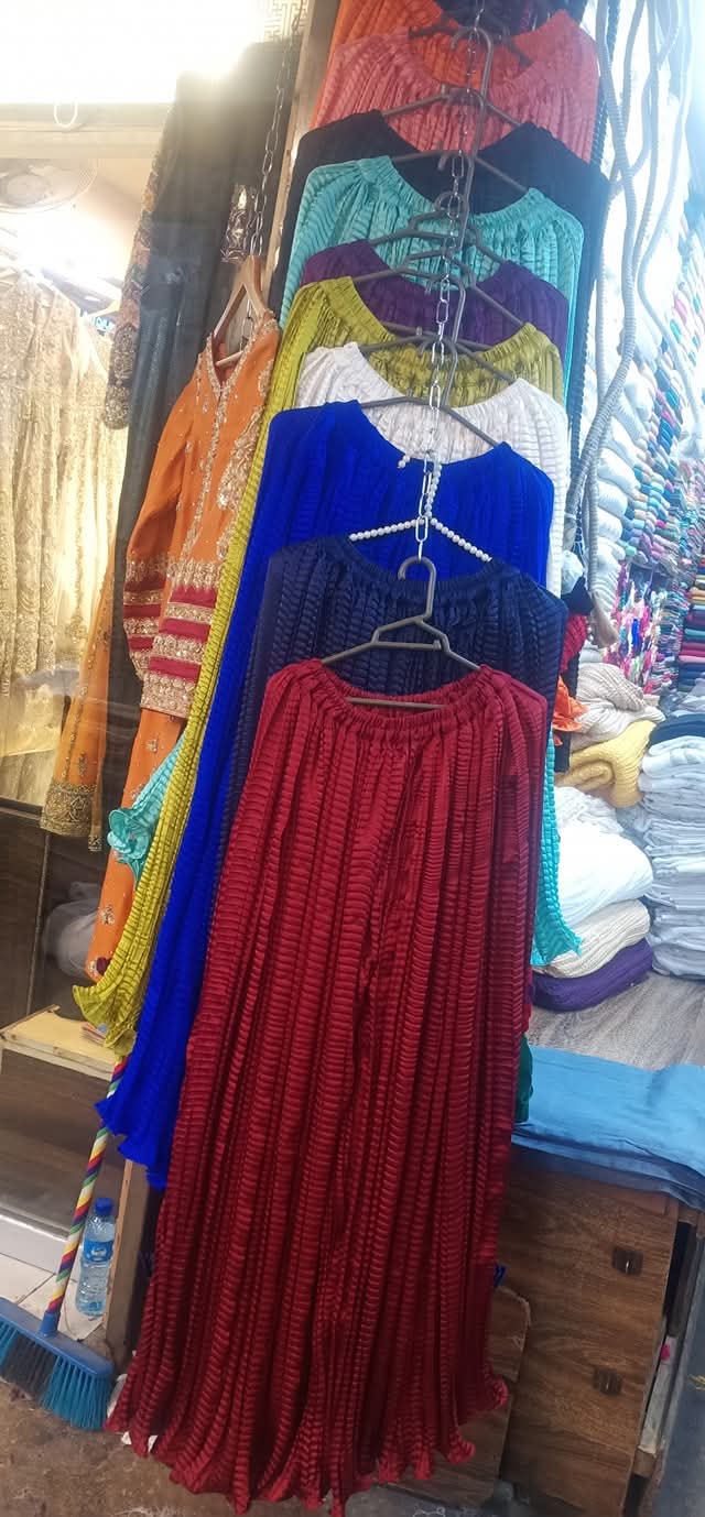 Crush silk sharara