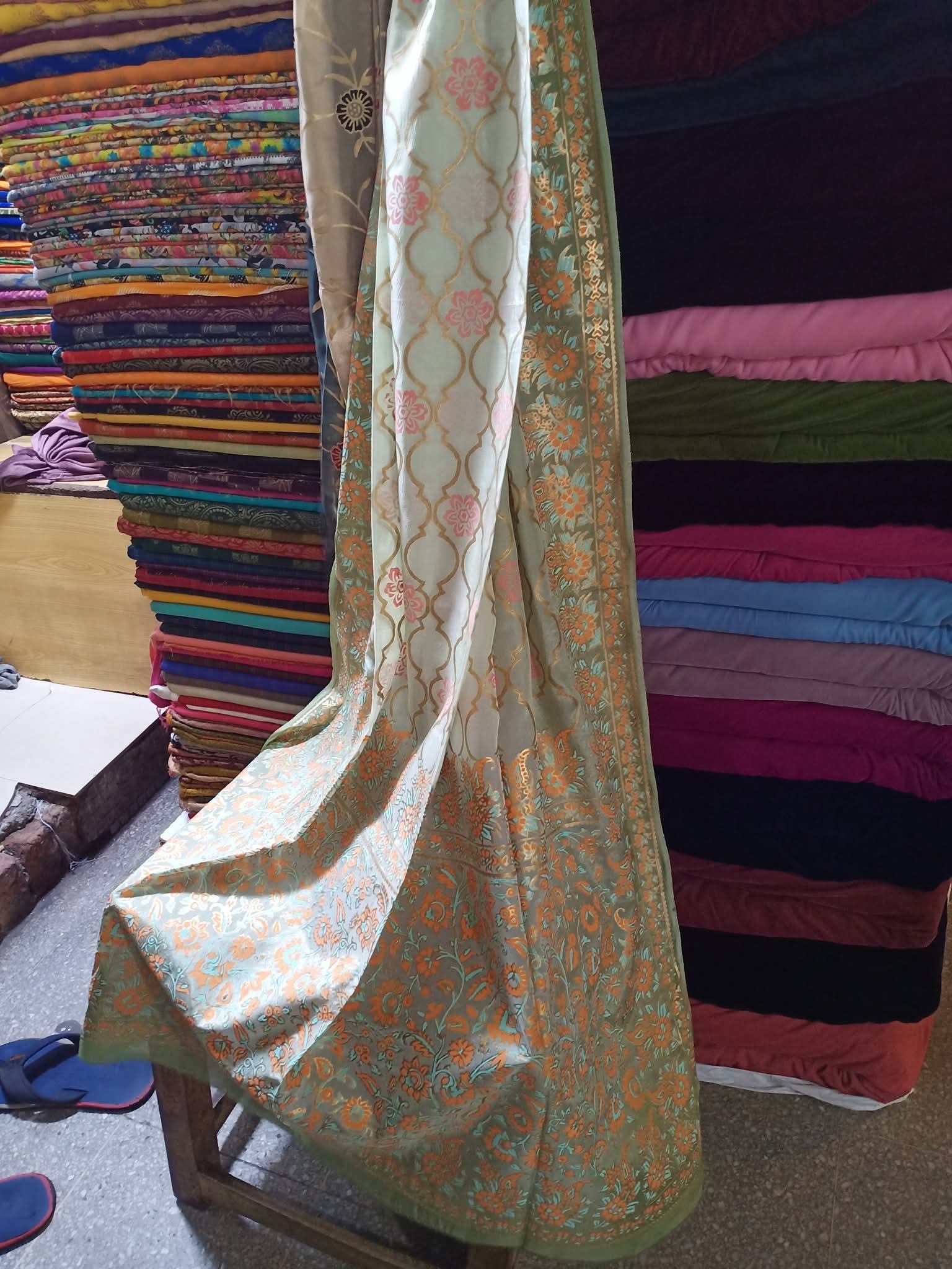 Medium silk block print dupata