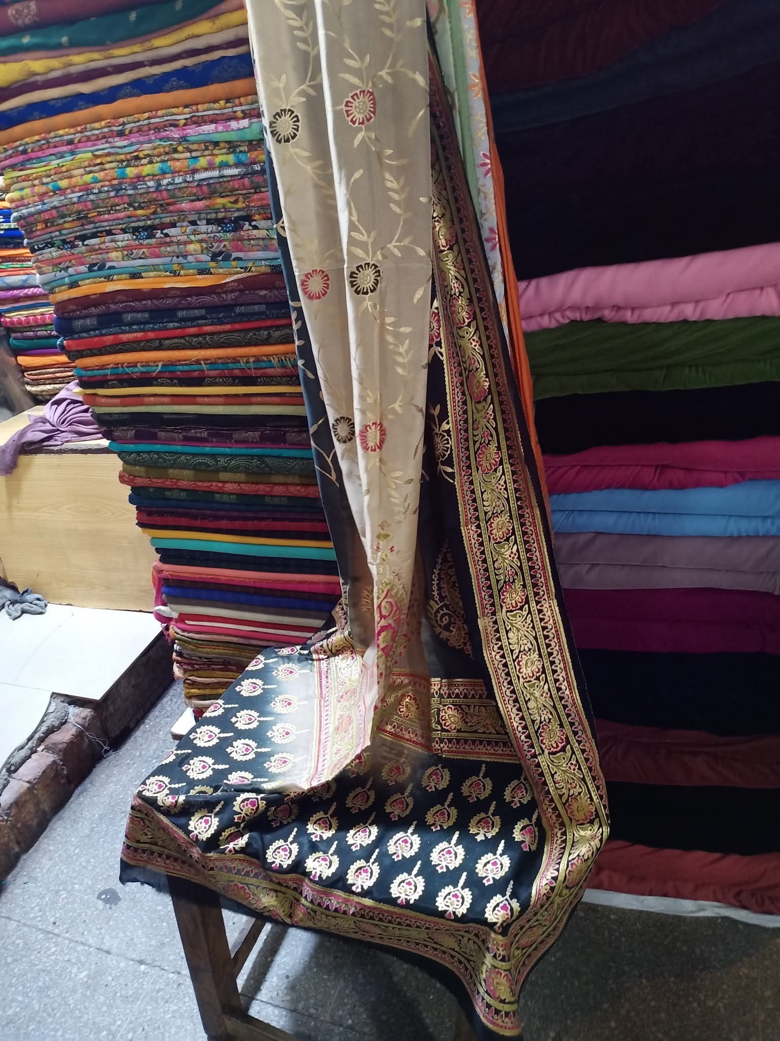 Medium silk block print dupata