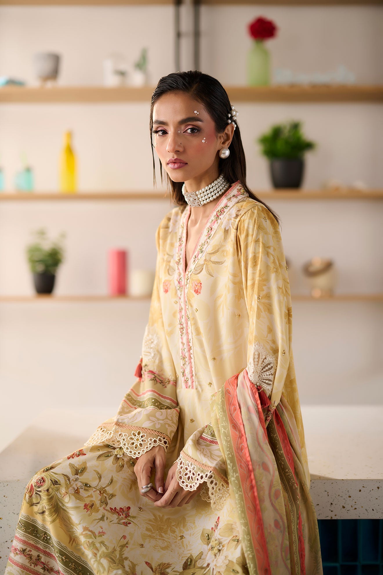 SS24DD-1125 YELLOW DUPATTA