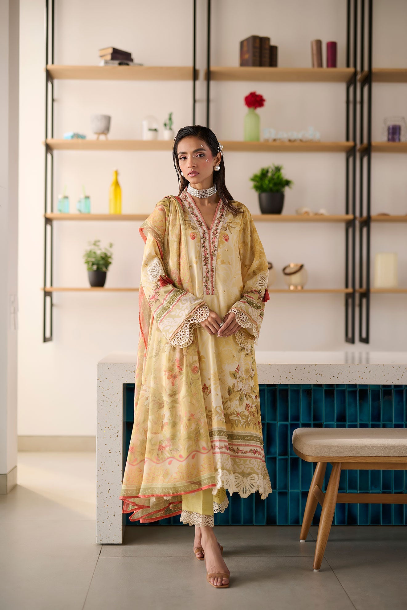 SS24DD-1125 YELLOW DUPATTA